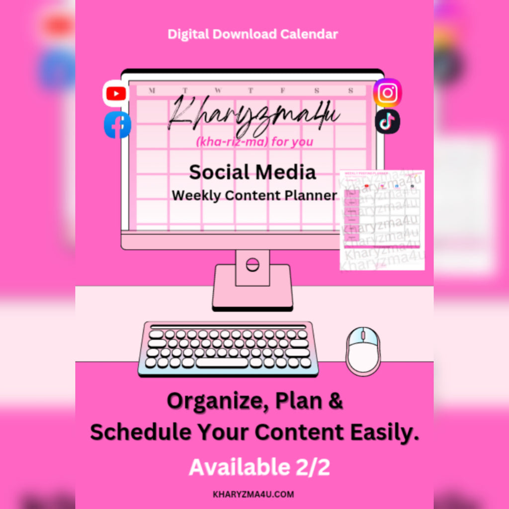 Kharyzma4u Social Media Weekly Content Planner
